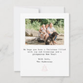 Minimalistisch Merry Christmas Boho Tree|One Foto Mitteilungskarte (Rückseite)