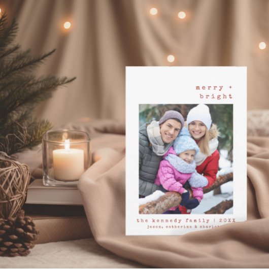 Minimalistisch Merry + Helle Familie | Weihnachtsk Einladung
