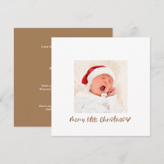 Minimalistisch Merry LIttle Christmas Baby Foto Bi (Vorne/Hinten)