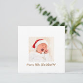 Minimalistisch Merry LIttle Christmas Baby Foto Bi (Stehend Vorderseite)