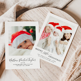 Minimalistisch Merry Little Christmas Portrait Bir Feiertagskarte