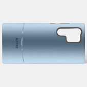 Minimalistisch metallisch blaue Hintergrundmonogra Samsung Galaxy Hülle (Rückseite (Horizontal))