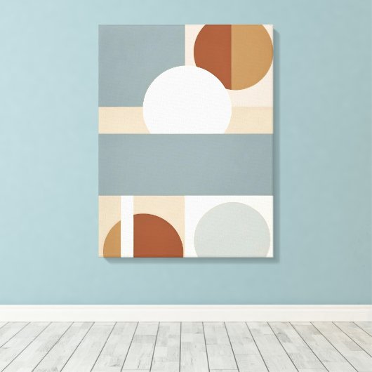 Minimalistisch Meted Geometric Abstrakt Leinwanddruck (Insitu (Holzboden))