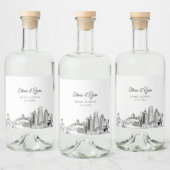 Minimalistisch Miami Wedding Custom Alkoholflaschenetikett (Flaschen)