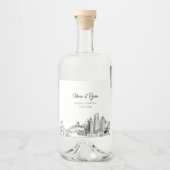 Minimalistisch Miami Wedding Custom Alkoholflaschenetikett (Vorderseite)