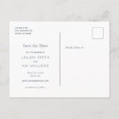 Minimalistisch Midnight Blue Save the Date Postkar Ankündigungspostkarte (Rückseite)