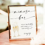 Minimalistisch Mimosa Bar Sign | BRAUTPARTY Poster<br><div class="desc">Dieses Mimosa Bar Sign ist mit einer wunderbar modernen minimalistischen Kalligraphie ausgestattet - ideal,  um sich an der Dusche oder an der Whirlpoolstation zu präsentieren! Text- und Hintergrundfarben sind vollständig editierbar —> klicken Sie auf die Schaltfläche "Weitere Anpassungen",  um sie zu bearbeiten!</div>