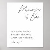 Minimalistisch Mimosa Bar Sign | Moderne Mimosa Ba Poster (Vorne)