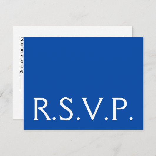 Minimalistisch, Minimal & Humble "R.S.V.P." Karte (Vorne/Hinten)