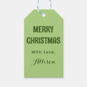 Minimalistisch Mint Green Retro Frohe Weihnachten Geschenkanhänger (Vorderseite)