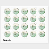 Minimalistisch Mint Green Wedding Runder Aufkleber (Blatt)