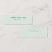 Minimalistisch Minze Green Juwelen Display Earring Mini Visitenkarte (Vorne/Hinten)
