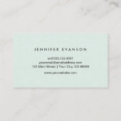 Minimalistisch Minze Grün modern und Beruflich Visitenkarte (Rückseite)