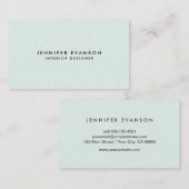 Minimalistisch Minze Grün modern und Beruflich Visitenkarte (Vorne/Hinten)