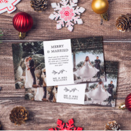 Minimalistisch Mistletoe Frohe Verheiratete Weihna Dankeskarte