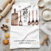 Minimalistisch Mistletoe Personalisiert Weihnachte Geschirrtuch