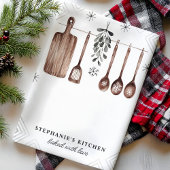 Minimalistisch Mistletoe Personalisiert Weihnachte Geschirrtuch