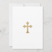 Minimalistisch mit Imitaten Gold Cross Taufen Einladung (Rückseite)