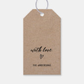 Minimalistisch mit Liebe Kraft Geschenkanhänger (Vorderseite)