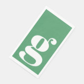 Minimalistisch Mit Monogramm Initial Bold Kelly Gr Serviette (Ecke)