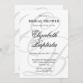 Minimalistisch Mit Monogramm mit QR-Code-Brautpart Einladung (Vorne/Hinten)