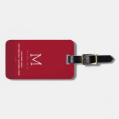 Minimalistisch Mit Monogramm Red Mr. & Mrs. Gepäckanhänger (Vorderseite horizontal)