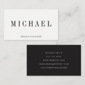 Minimalistisch mit Serif-Schriftart Visitenkarte (Vorne/Hinten)