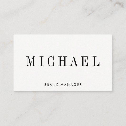 Minimalistisch mit Serif-Schriftart Visitenkarte (Vorderseite)