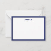 Minimalistisch Mitternachtsblau, Single Border Mitteilungskarte (Vorderseite)