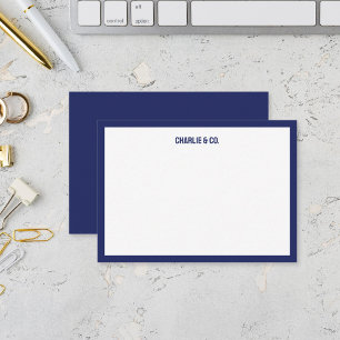 Minimalistisch Mitternachtsblau, Single Border Mitteilungskarte