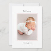 Minimalistisch-modern 3 Fotos Baby Ankündigung (Vorderseite)