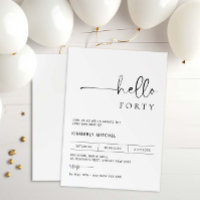 Minimalistisch Modern 40. Geburtstagsfeier Party E
