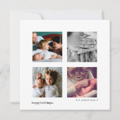 Minimalistisch Modern 4 Foto Collage Weihnachten (Vorderseite)