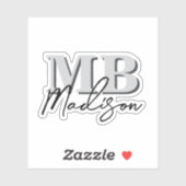 Minimalistisch-Modern-Anfangsmonogramm Aufkleber (Blatt)