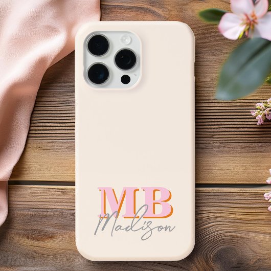 Minimalistisch-Modern-Anfangsmonogramm Case-Mate iPhone Hülle