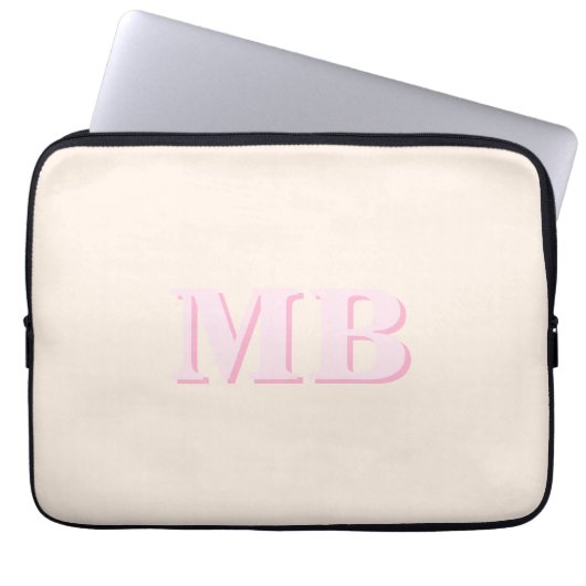 Minimalistisch-Modern-Anfangsmonogramm Laptopschutzhülle (Vorderseite)