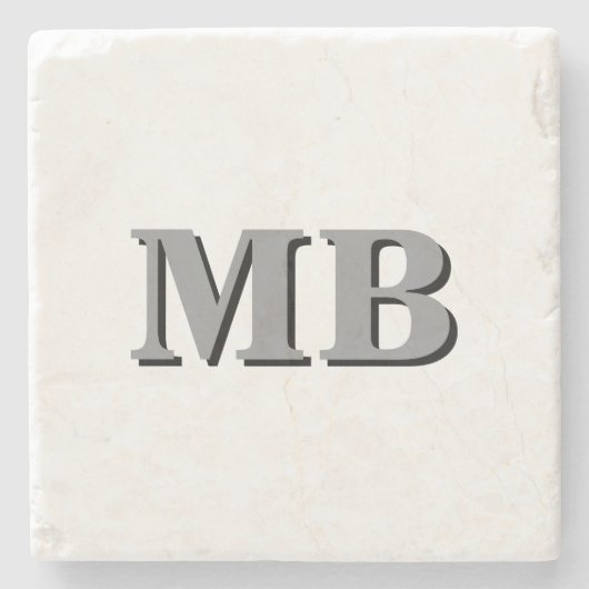 Minimalistisch-Modern-Anfangsmonogramm Steinuntersetzer (Vorderseite)