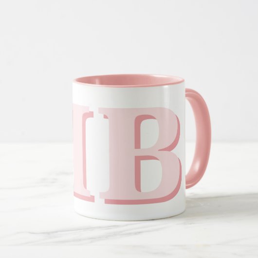 Minimalistisch-Modern-Anfangsmonogramm Tasse (VorderseiteRechts)