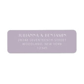Minimalistisch Modern Art Deco Lilac Rücksendeadre (Vorne)