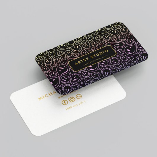 Minimalistisch Modern Art Studio Kreatives Lächeln Visitenkarte