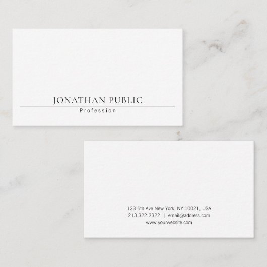 Minimalistisch Modern Beruflich kreativ Schlicht Visitenkarte (Vorne/Hinten)