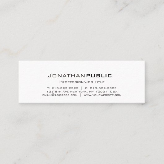 Minimalistisch modern Beruflich künstlerisch Schli Mini Visitenkarte (Vorderseite)