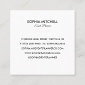 Minimalistisch modern Beruflich Quadratische Visitenkarte (Rückseite)