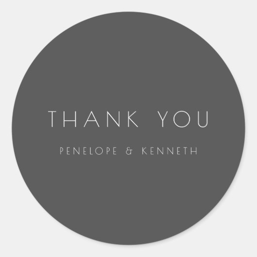 Minimalistisch Modern Black Simple Wedding Vielen  Runder Aufkleber (Vorderseite)