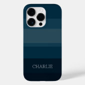 Minimalistisch-modern blau gestreift Case-Mate iPhone hülle (Rückseite)