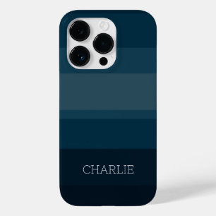 Minimalistisch-modern blau gestreift Case-Mate iPhone 14 pro hülle