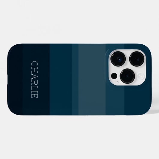 Minimalistisch-modern blau gestreift Case-Mate iPhone hülle (Rückseite (Horizontal))