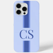 Minimalistisch Modern Blue Initial Monogram Case-Mate iPhone Hülle (Rückseite)