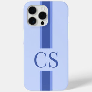 Minimalistisch Modern Blue Initial Monogram Case-Mate iPhone Hülle