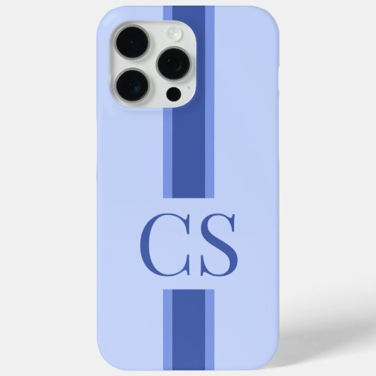Minimalistisch Modern Blue Initial Monogram Case-Mate iPhone Hülle (Rückseite)